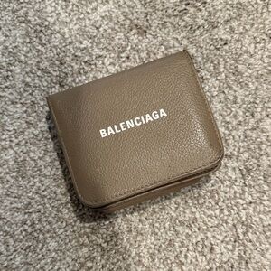 Balenciaga Taupe Leather Wallet